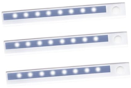 jojofuny Led Sensor Light 3st Körper Infrarotlicht Küchenschrank Licht Led-intelligenzstreifen-sensorlicht Nachtlicht Weiß Intelligent Led Sensorleuchte