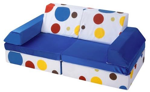 BYBYME Funzy Spielsofa für Kinder 10pc modulares Sofa Fancy Spielsofas Kindersofa Familienmöbel für Kinderzimmer Schlafzimmer Spielzimmer (Punkte)