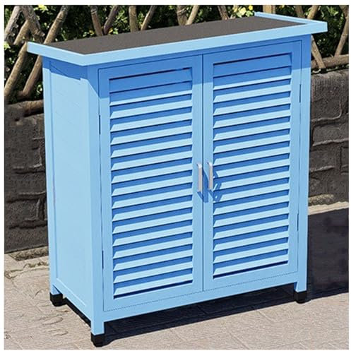 Outdoor Potting Bench Table with Storage Cabinet Wood Workstation for Garden Waterproof Tool Shed for Backyard/Patio/Lawn