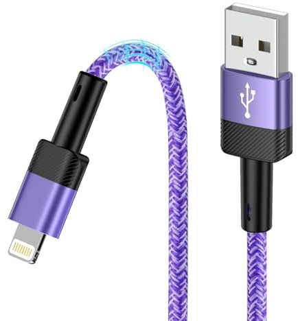 kigpozi for iPhone Charger Cable Lead, 1.83M Long Fast Charging Cable Cord | Fast Charge for iPhone Charger Cable Long, Nylon USB Lightning Cable, for iPhone 14 13 12 11 Pro Max XS XR 8 7 6 SE2020 iPad