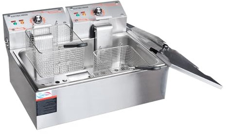 Double Deep Commercial Electric Fat Fryer Single Tank 10 Litre Oil Capacity