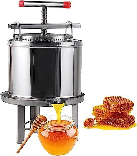 Honigpresse Sieb-Weinpresse, Wein-Obstpresse aus Edelstahl mit T-förmigem Griff, manuelle Pressmaschine, zur Wein- und Saftherstellung