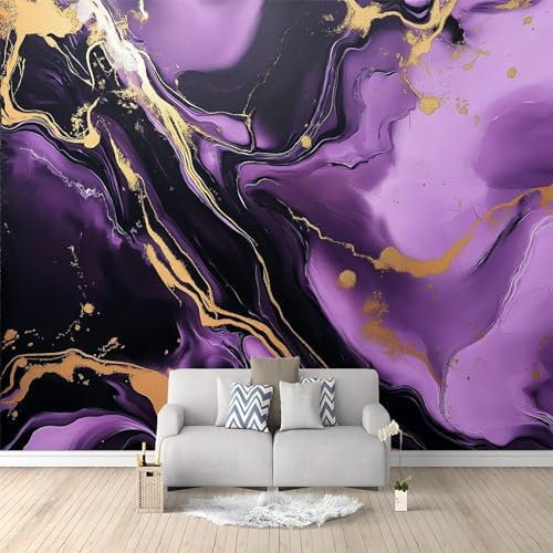 Dipinto In Marmo Viola Poster Giganti da Parete Viola Fotomurale Carta da Parati Murale alla Moda Decorazione da Muro fotografica Murale per Camera Letto Sala 400x280 cm