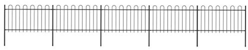 Gartenzaun mit Bügel-Design, ShGaxin Sichtschutz Zaun, ZaunsichtschutzB, Steckzaun, Garten Zaun,Teichzaun, Zaunelemente, Garden Fence, Stahl 8,5 x 1 m Schwarz