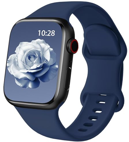 Yoohoo Bracelets Améliorés Compatible avec Bracelet Apple Watch 38mm 40mm 41mm 42mm(Serie 10) pour Femmes et Hommes,Bracelets de Rechange en Silicone Souple pour iWatch Serie 10 9 8 7 6 5 4 3 2 1 SE