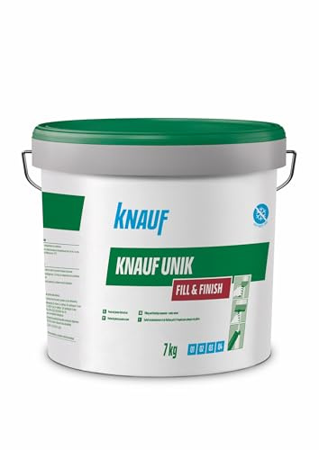 KNAUF - Pasta de Juntas y Acabados Fill & Finish Color Blanco 7 kg - Para Paredes y Techos - Cremosa y Flexible - Fácil Lijado - Acabado Liso y Fino - Lista para Usar - Gran Adherencia