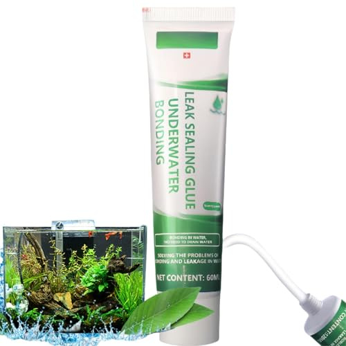 60ml Clear Silicone Sealant,Fish Tank Repair Glue,Underwater Aquarium Sealant,Aquarium Safe Silicone,Heavy Duty Leakage Plugging Adhesive,Waterproof Sea/lant,Glue for Bonding of Various Materials