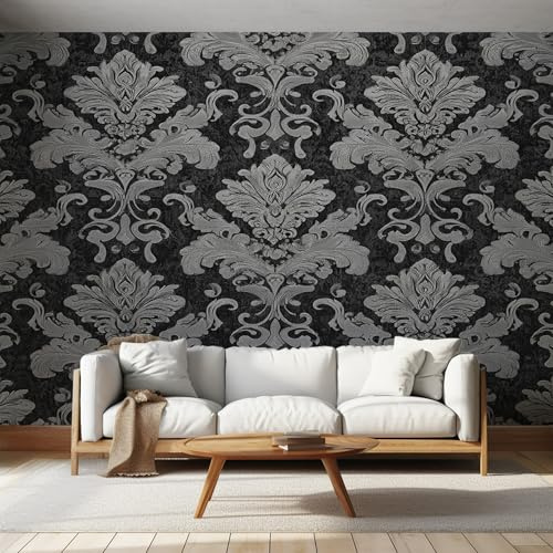 Genérico Papel Pintado Barroco, Papel Pintado Pared Floral Vintage Damasco de Decorativos del Hogar, para Salon Dormitorio Decoracion Pared, 450x315cm D&O16