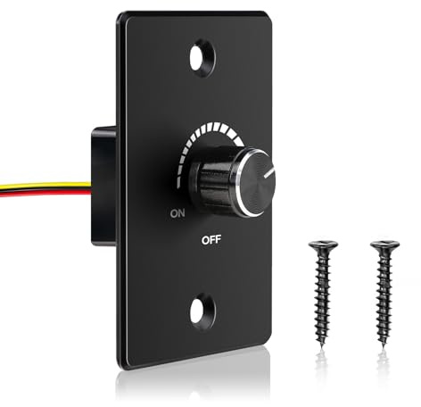 CamperXlite 6A Variateur 12V Camping-car, 24V PWM Rotatif LED Interrupteurs Panneau en Aluminium pour Caravanes, Bateaus, Remorques, Camions et 12VCC Lumières LED Dimmable, Incandescences, Halogènes