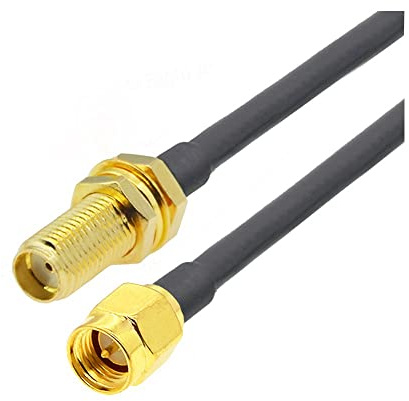 Cavo RP-SMA Maschio a RP-SMA Femmina 1 5 mm Paratia filo RG-58 50 Ohm Rf Cavo jumper estensione dell'antenna a trecce coassiali(SMA F to SMA M,15CM)