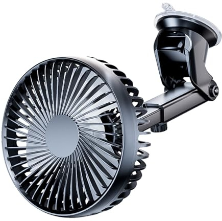 Uqezagpa Low Noise Fan Car Suction Cup Fan Interior Circulator Dashboard Windscreen Mount Cooling 3 Speed Adjustment Travel For Vehicles