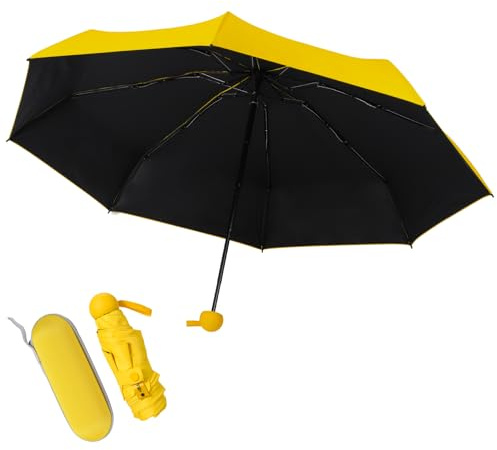 Yoodriy Mini Parapluie Pliant avec Étui, Parapluie de Voyage Compact et Léger, Parapluie de Poche avec Protection UV pour Femmes, Hommes et Enfants