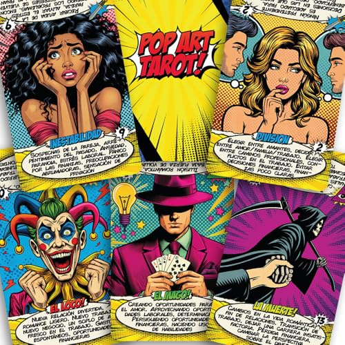 Tarot Pop Art - Cartas de Tarot Español – 78 Cartas con Significados y Guía Ilustrada – Caja Magnética – Ideal para Principiantes y como Regalo (Español)