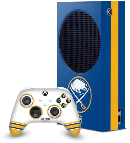 Head Case Designs Offizielle NHL Einfach Buffalo Sabres Spielekonsolen Wickeln Und Gamecontroller-Häute Im Paket kompatibel mit Xbox Series S Console & Controller Bundle