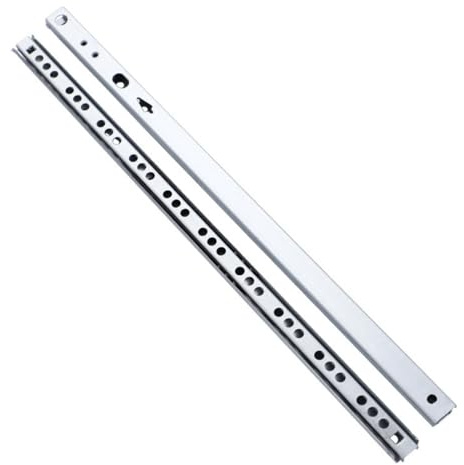ZAKTUS 2 PCS Guías de Cajón Metálicas Carriles para Cajones Deslizantes Parciales con Rodamientos de Bolas para Muebles, Cajones (246mm - 17mm Ranura)