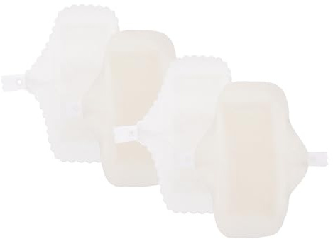 ADOCARN Toallas Sanitarias de Tela Lavables 18 Cm Capa, Compresas Reutilizables para Mujeres, Paquete de 4 Unidades (2 Borde de Encaje 2 Borde Liso), Transpirables y Cómodas para Uso