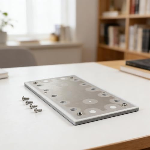 Disco abrasivo quadrato 225 x 115 mm W/10/6 fori, per l'estrazione della polvere, disco di ricambio in plastica MPE ad alta resistenza, per levigatrice orbitale, per una facile installazione