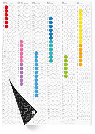 dot on Halbjahreskalender 2027 mit bunten Klebepunkten - Wandkalender 2027, Familienkalender, Jahresplaner, Kalender zum Selbstgestalten, mit Aufklebern