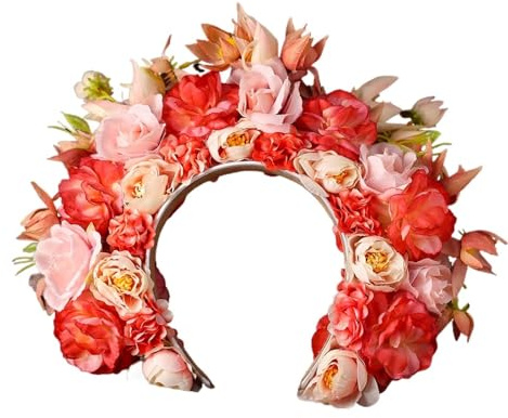 Blomsterhårband för bröllop, Bröllopskrans Pannband Flerfärgad konstgjord blomkrona
