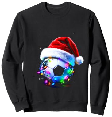 Ballon de Football Festif avec Bonnet de Père Noël et lumières Sweatshirt