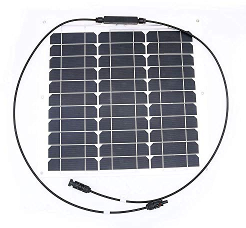 nuzamas 30 W 12 V Solar Panel Ladegerät Sunpower Zelle Ultra Dünne Flexible mit Stecker Ladekabel für RV Boot Kabine Zelt Auto (Kompatibilität mit 18 V und unten Geräte)