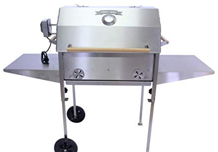Profi-Grill PG 610 ZE - Barbacoa de carbón vegetal de acero inoxidable, barbacoa Hendl, pincho