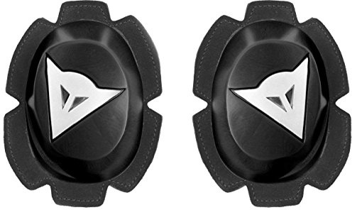 Dainese - Pista Knee Slider High Durability, Polyurethan Motorrad Knieschoner, Außergewöhnliche Stärke für Langlebigkeit, Motorrad Rennstrecken Schieber mit Klettverschluss, Schwarz/Weiß