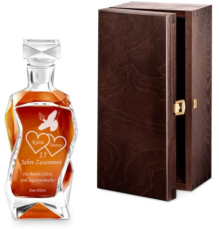 Maverton Decantador de Whisky con Grabado 700 ml - Jarra Personalizada con Tapa y Texto - Regalos Originales Para Hombre - Decoracion Hogar - Padre Amigo Tío Cumpleaños Día Del Padre - Marido