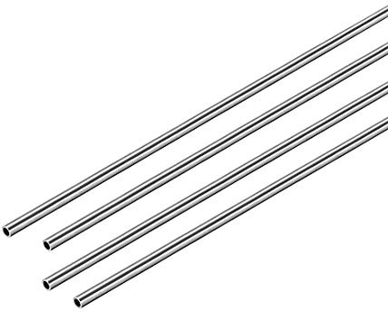 sourcing map 304 Inoxydable Acier Tube Rond 3mm OD 0.6mm Paroi Épaisseur 250mm Longueur Sans Soudure Droit Tuyau Tube 4 Pcs