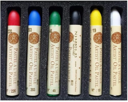Sennelier Pastels à Huile 6 Couleurs - Qualité Artistique. Made in France + ESTOMPE