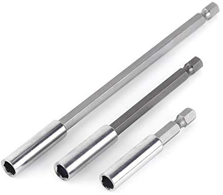 Supporto Magnetico per Punte 3 Pezzi, Set di prolunghe per Punte Trapano 6 cm/10 cm/15 cm, Supporto per Punte cacciavite con Codolo Esagonale 1/4 