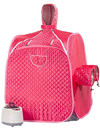 Sauna steamer,lazy spa, Portable Sauna,Steam Home Sauna,2L large capacity Double Lightweight Sauna Tent,Healthy sweat Steam Full Body SPA for Weight Loss Detox Therapy (Color : Red)