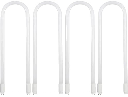Feit Electric T8 U-Bend LED Tube Light, 15 Watts, Replaces 32W FB32T8 Fluorescent U-Bend, 2100 Lumens, Cool White 4000K, Type A+B Direct Replacement or Ballast Bypass, G13 Base, 50,000 Hours, 4-Pack