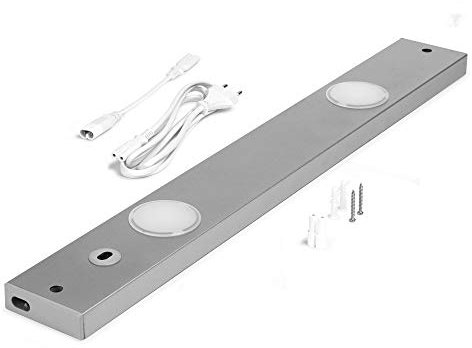 NCC-Licht Lampe LED Peppa 60 cm Titane 7 W 450 lm Blanc chaud 3000 K avec capteur