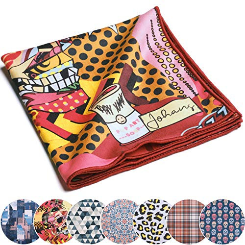 Johans® XXL Mikrofasertuch | Optikerqualität 30x30cm zur Reinigung von Brille, Smartphone, Tablet, Kamera | Brillenputztuch, Displaytuch (Rockabilly)