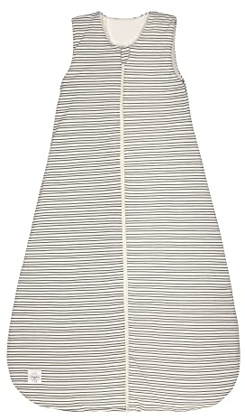 LÄSSIG Baby Ganzjahres Schlafsack ohne Ärmel unisex/Sleeping Bag Interlock Striped grey/anthracite, Größe 50/56 0-2 Monate