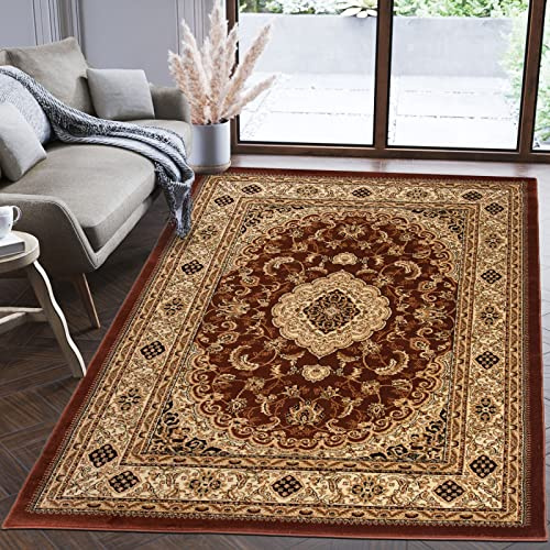 Mazovia Orientalisch Teppich - Traditioneller Teppich für Wohnzimmer, Esszimmer - Orient Teppiche Ornament - ÖKO-TEX Wohnzimmerteppich Braun - 200 x 300 cm