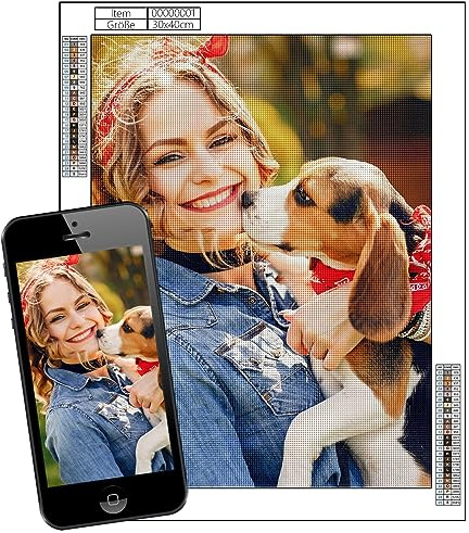 NIBESSER Diamond Malerei Eigenes Foto Personalisiert 30x50cm Benutzerdefinierte 5D Diamond Art Painting DIY Kreative Geschenk für Jubiläum Valentinstag Weihnachten