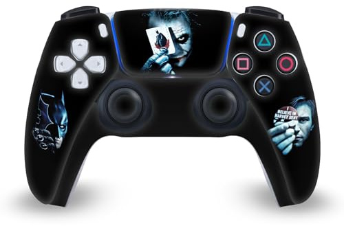 Head Case Designs Offizielle The Dark Knight Joker-Karte Wichtige Kunst Vinyl Frontplatte Haut Gaming Aufkleber Abziehbild Abdeckung kompatibel mit Sony PlayStation 5 PS5 DualSense Controller