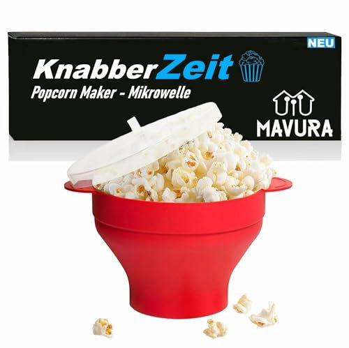 KnabberZeit Popcorn Maker für Mikrowelle Popcorn Popper ohne Öl, Silikon Schüssel Popcornschüssel faltbar