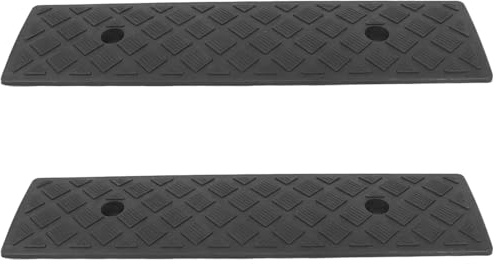 SUPVOX Lot De 2 Rampes De Seuil en Caoutchouc AntidéRapantes pour Voiture Rampe De Trottoir De 3 Cm pour AccèS Facile À La Maison Et Au Garage Noir 50X13 Cm