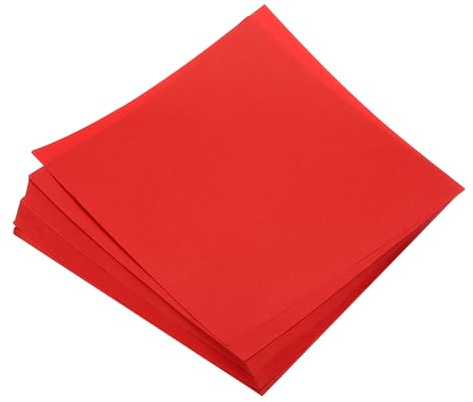 QUARKZMAN Doppelseitiges Faltpapier 19.5 x 19.5 cm leuchtendes Rot 100Blatt | Quadratisches für Kunsthandwerksprojekte, Anfänger, Geschenke, Dekor