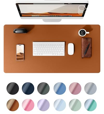 YSAGi Schreibtischunterlage, Großes Leder Mauspad 80x40cm, Braun | Premium Schreibunterlage, Rutschfeste Tischunterlage, Multifunktionales Mousepad Schreibtisch Zubehör für Büro & Homeoffice