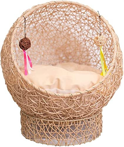 WolFum Yousiju Katzen Klettergerüst Streu Katzen Hängematte Rattan Sommer Katzenbett Teaser Spielzeug Gewebtes Haustierbett Universelles Kätzchenhaus Haustierprodukte Kissen