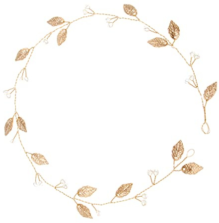 MAGICLULU Braut Stirnband Mit Metall Blatt Design Leichtes Haarschmuck Haarband Für Hochzeit Und Party Elegante Kopfbedeckung Damen 18.11X0.79 Zoll