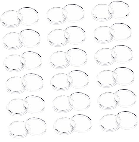 TOGEVAL Münzkapselhalter 21mm Transparent 100 Stück Kunststoff Münzhalter Mit Schutz Münzzubehör Für Sammler Und Ausstellung