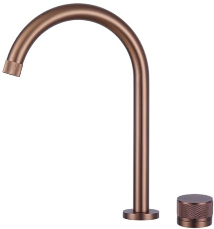 Rose Gold Bathroom Basin Mixer Tap 2 Hole Gooseneck Sink Taps for Bathroom Single Handle,Rose Gold