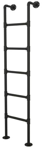 Etagenbettleiter, Dachbodenleiter, Kellerfenster-Ausstiegsleiter, Not-/Feuerleiter, an der Wand montierte Trittleiter aus Metall für Dachboden, Wohnmobil, Bibliothek, Eingangsleiter(190cm/75in)