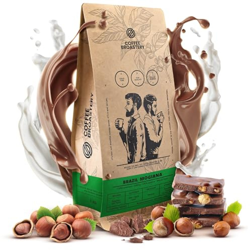 Coffee Broastery Kaffeebohnen Brasilien Samba Frisch Geröstet Arabica 1kg | Spezialitäten Kaffee, Ganze Bohnen, Mittlere Röstung, Noten von Schokolade Ideal für Vollautomaten, Bohnenkaffee