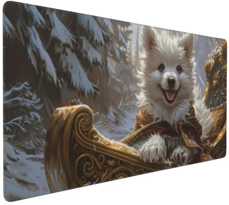 Gaming Mauspad XXL Tier Mousepad 1000x500x4mm Hund Verlängertes Mauspad Schreibtischauflage,Genähte Kanten Mauspad,Verbessert Präzision und Geschwindigkeit Wasserdicht Geeignet für Büro und Spiele